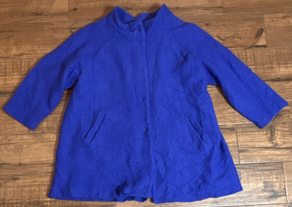 Cynthia Rowley Women’s Blue Jacket w/Pockets Mid-Length 3/4 Cottagecore
